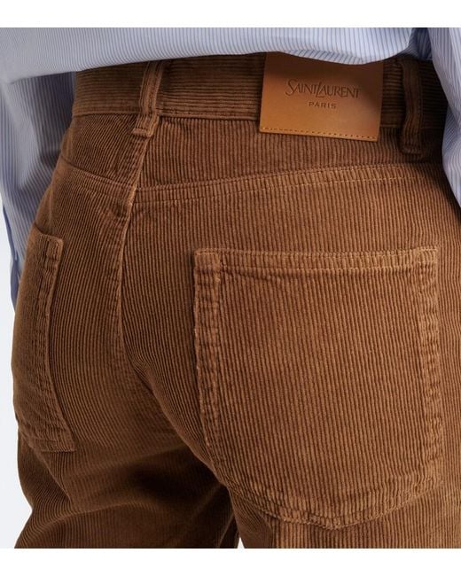 Saint Laurent Brown Cotton Corduroy Flared Pants