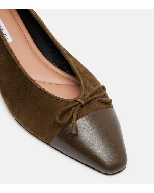 Aquazzura Brown Ballerinas Gioia Aus Leder Und Veloursleder