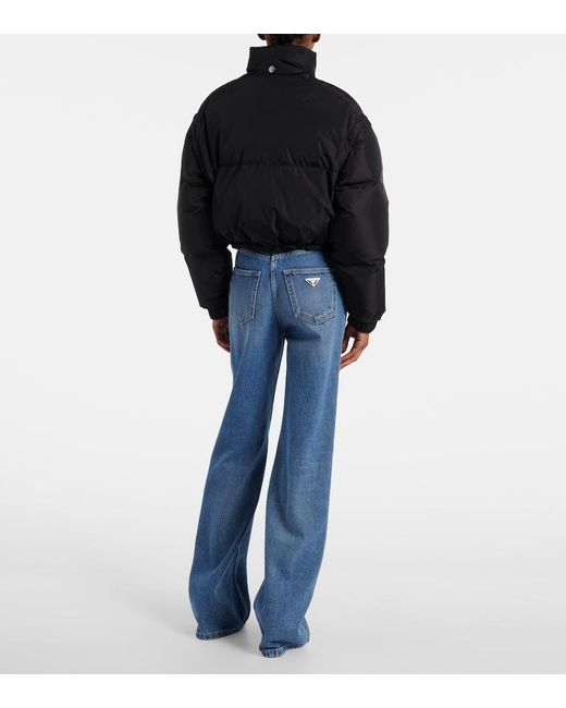Prada Black Re-Nylon Cropped Down Jacket
