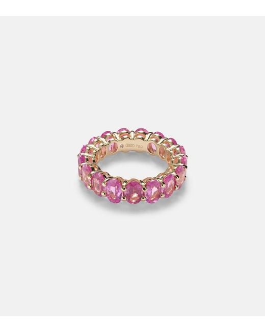 SHAY Pink 18Kt Eternity Ring With Sapphires