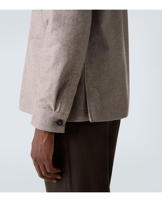 Zegna Black Wool Flannel Tapered Pants for men
