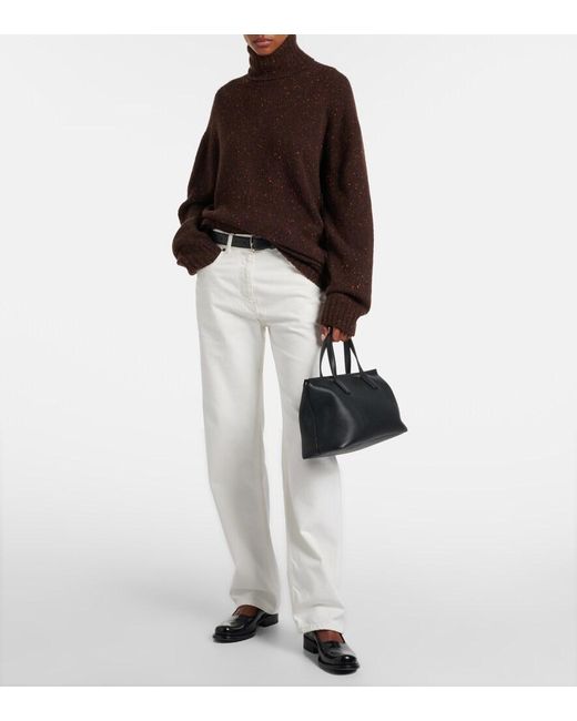 The Row Black Marcel Leather Tote Bag