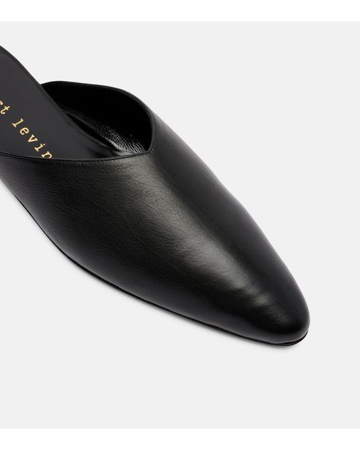 Herbert Levine Black Homebody Leather Mules