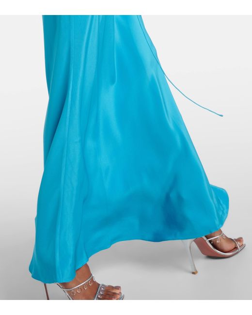 Robe longue Triquetra en soie Christopher Esber en coloris Blue