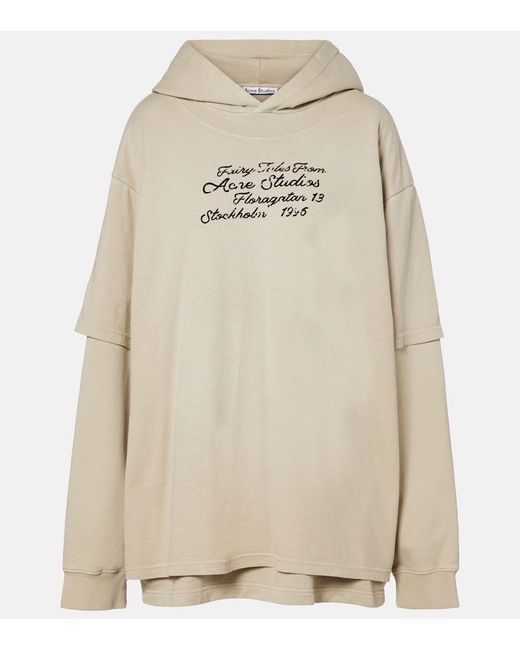 Sudadera De Algodon A Capas Acne de color Natural