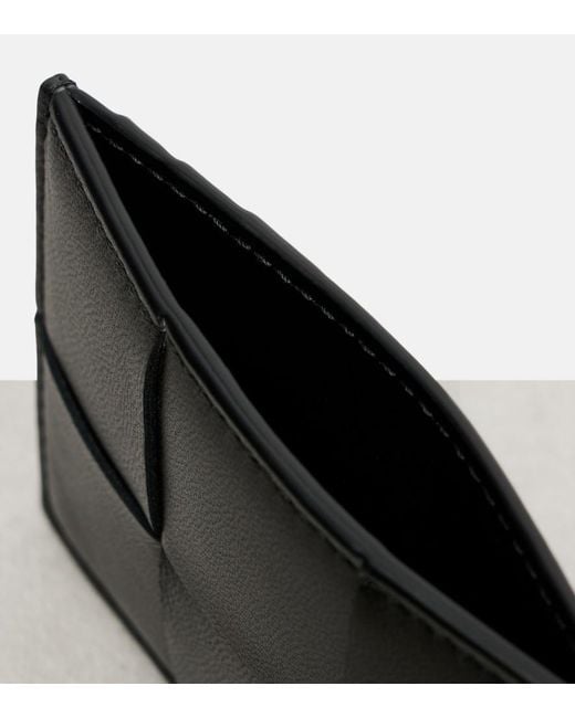 Bottega Veneta Black Cassette Intreccio Leather Card Holder