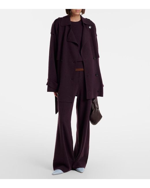 Jardin Des Orangers Purple Wool And Cashmere Wide-Leg Pants