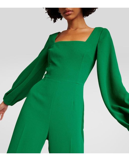 Emilia Wickstead Green Pattie Crepe Jumpsuit