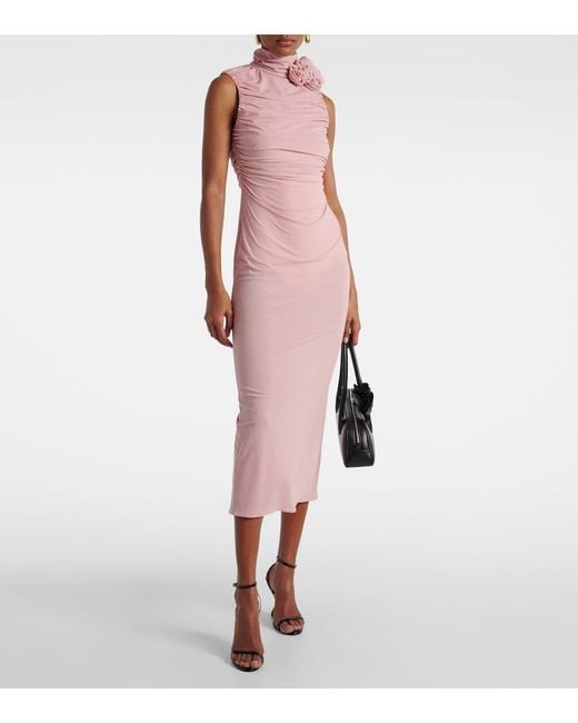 Magda Butrym Pink Midi Dress With Ruffles