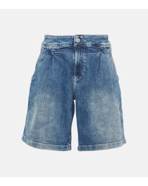 AG Jeans Blue High-Rise Denim Shorts