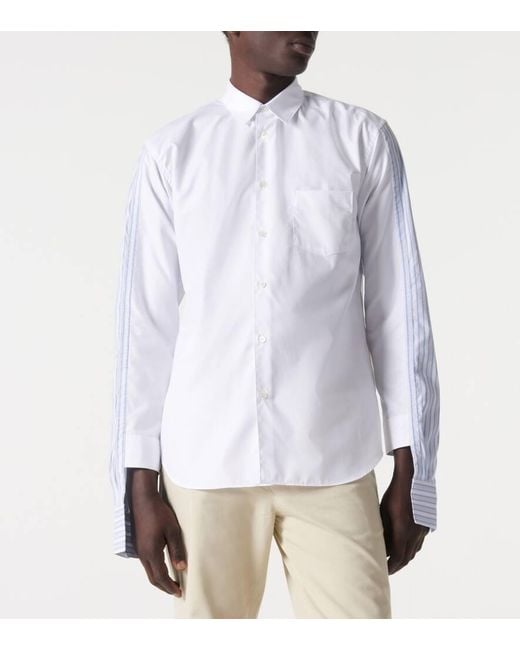 Camisa de popelin de algodon a rayas Comme des Garçons de hombre de color White