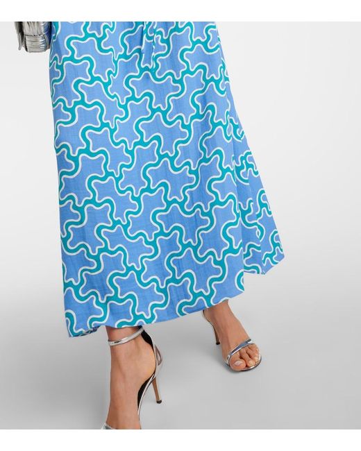 Diane von Furstenberg Blue Drogo Printed Maxi Dress