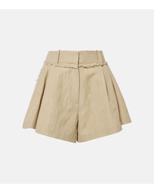 Rabanne Natural High-Rise-Shorts aus einem Baumwollgemisch