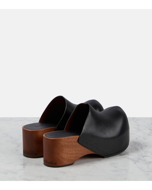 Acne Black Leather Clogs