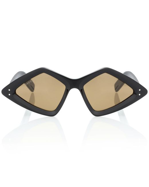 Gucci Black Diamond-frame Acetate Sunglasses