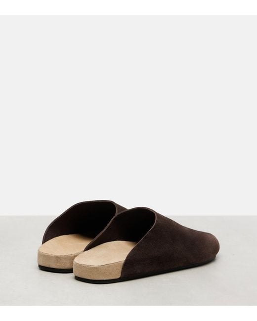 The Row Brown Hudson Two Suede Mules