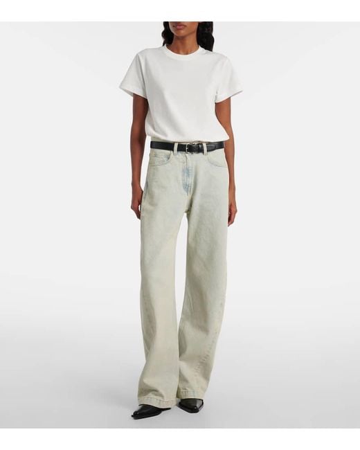 Jeans A Gamba Larga A Vita Media di Calvin Klein in Gray