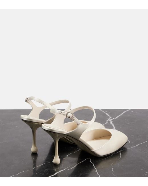 Jimmy Choo White Pixie 80 Satin Pumps