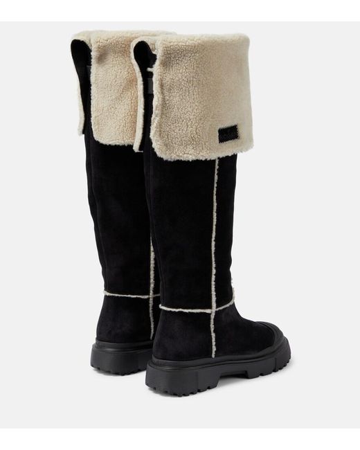Hogan Black Chic Calfskin Ankle Boots For