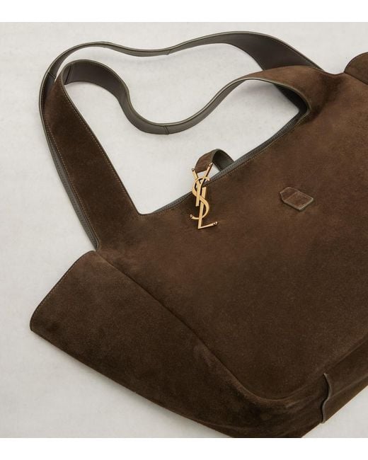 Saint Laurent Brown Le 5 A 7 Bea Suede Tote Bag