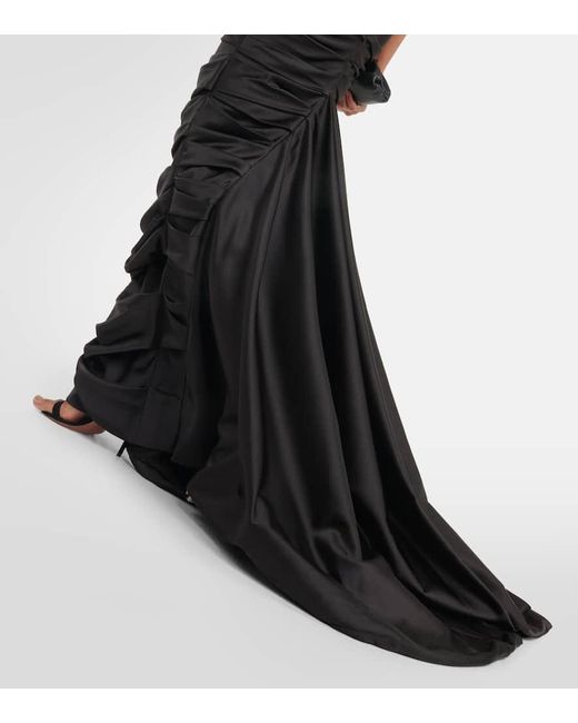 Vestido de fiesta de encaje y saten Rasario de color Black