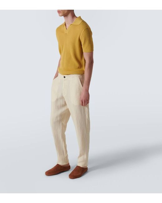 Frescobol Carioca Polohemd aus Baumwolle in Yellow für Herren