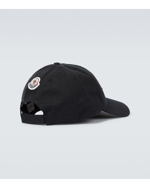 Moncler Black Logo Cotton Canvas Baseball Cap for men