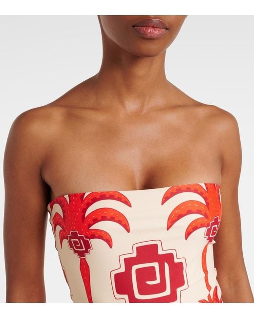 Johanna Ortiz Red Alta Mar Printed Swimsuit