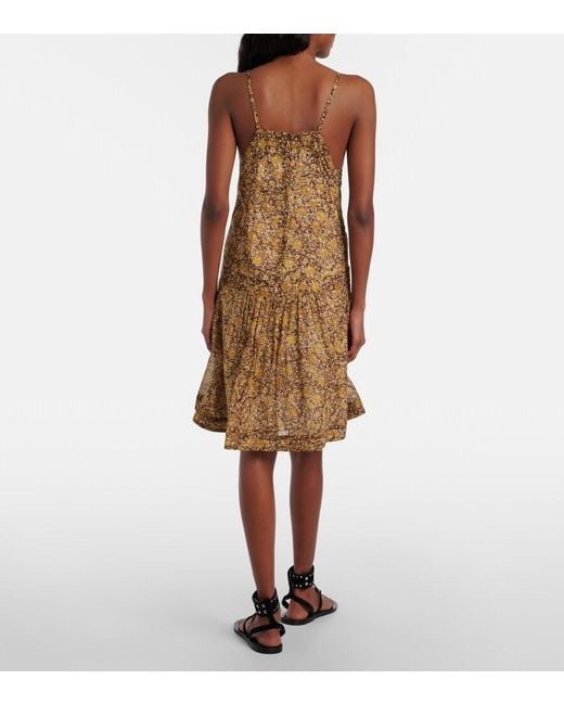 Isabel Marant Brown Danielle Floral Cotton Voile Minidress