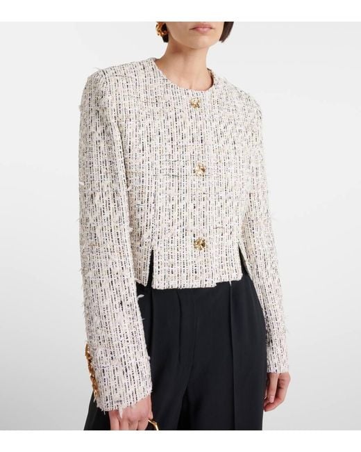 Nina Ricci White Cotton-blend Tweed Jacket