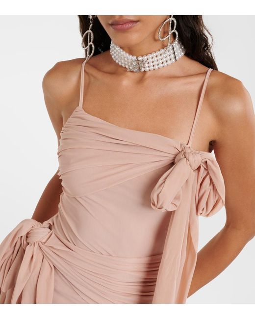 Blumarine Pink Ruched Jersey Minidress