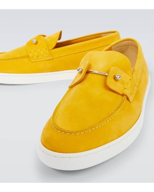 Christian Louboutin Slip-Ons Chambeliboat Aus Leder in Yellow für Herren