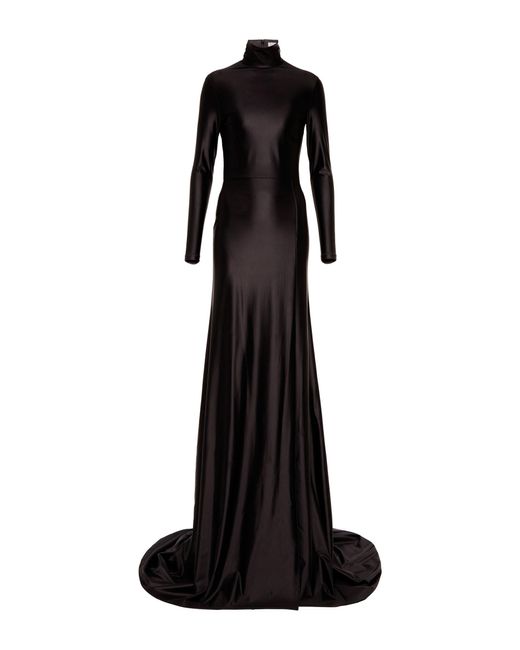 Balenciaga Mockneck Gown in Black | Lyst