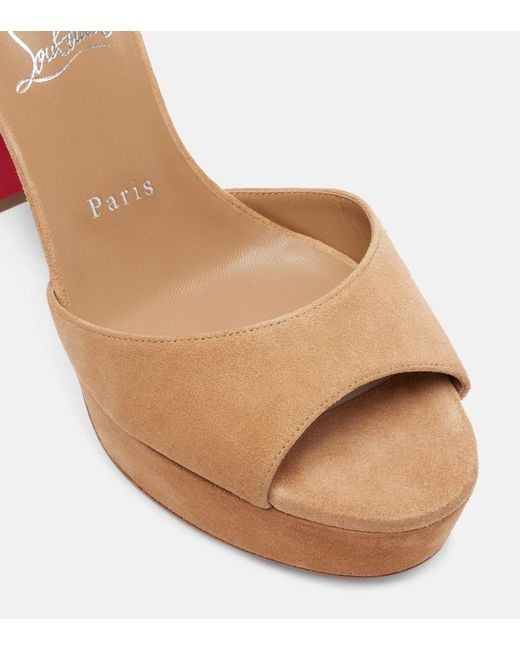 Christian Louboutin Brown Sandaloo 130 Suede Platform Sandals