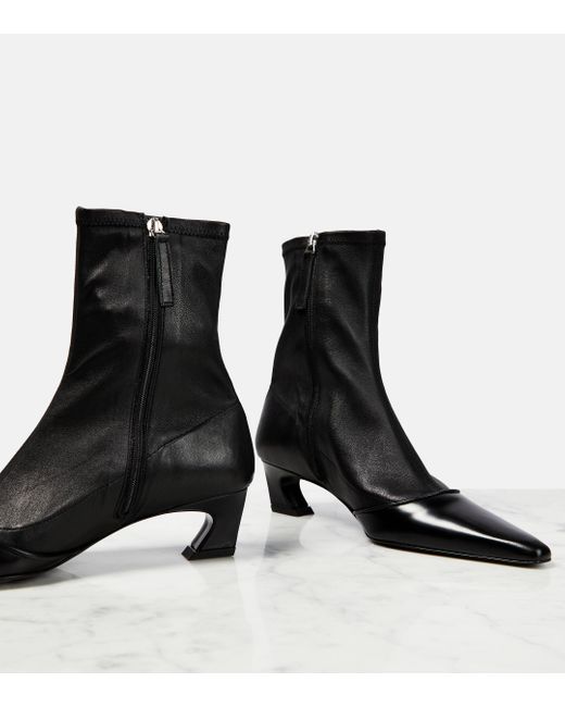 Acne Black Bano Leather Ankle Boots
