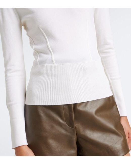 Max Mara White Wool-Blend Sweater