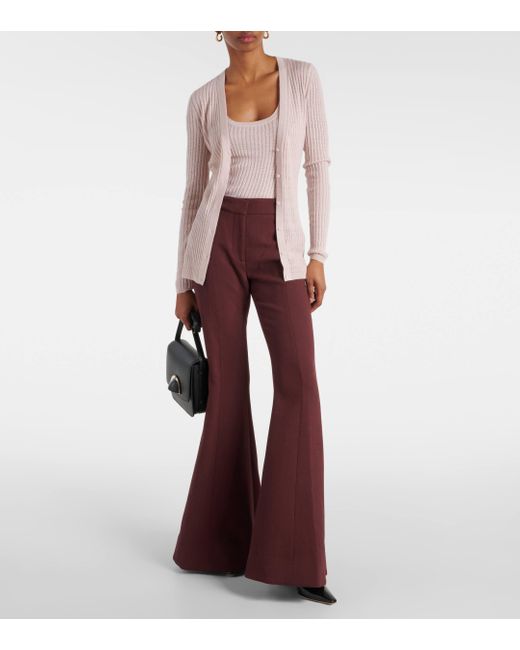 Gabriela Hearst Pink Ribbed-knit Cashmere And Silk Tank Top