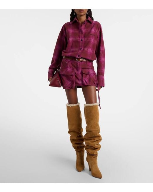Paris Texas Brown Elsa 100 Suede Over-The-Knee Boots