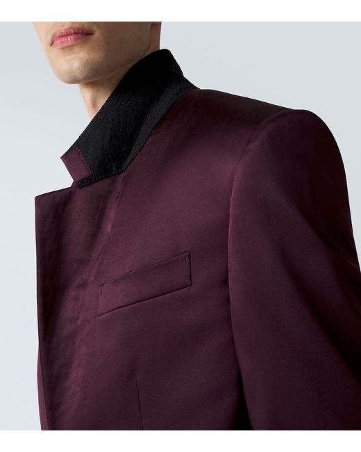 Saint Laurent Purple Silk Satin Blazer for men