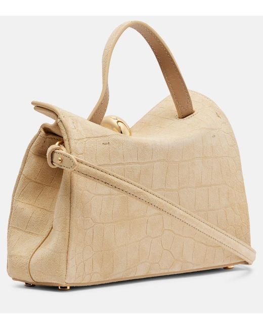 Jacquemus Natural Valerie Small Suede Top-Handle Bag