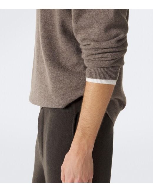 Lisa Yang Brown Augustus Cashmere Half-Zip Sweater for men