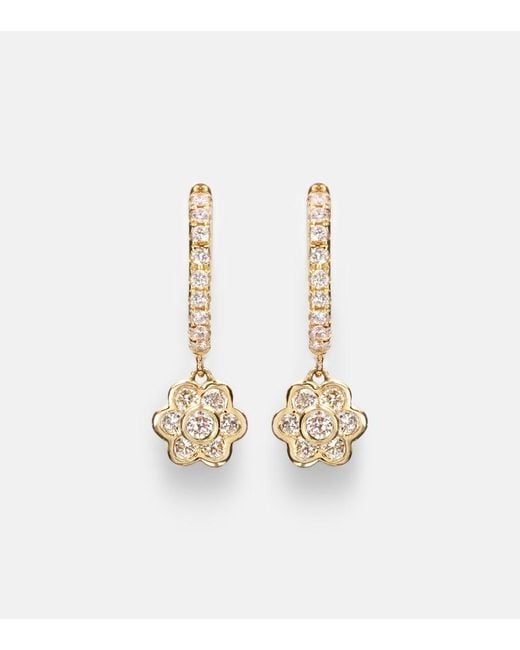 Anita Ko White 18Kt Hoop Earrings With Diamonds