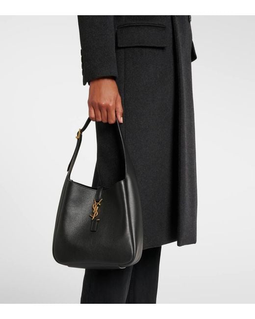Saint Laurent Black Le 5 A 7 Supple Large Leather Shoulder Bag