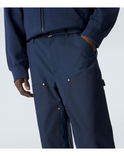 Sacai Blue Belted Wide-Leg Pants for men