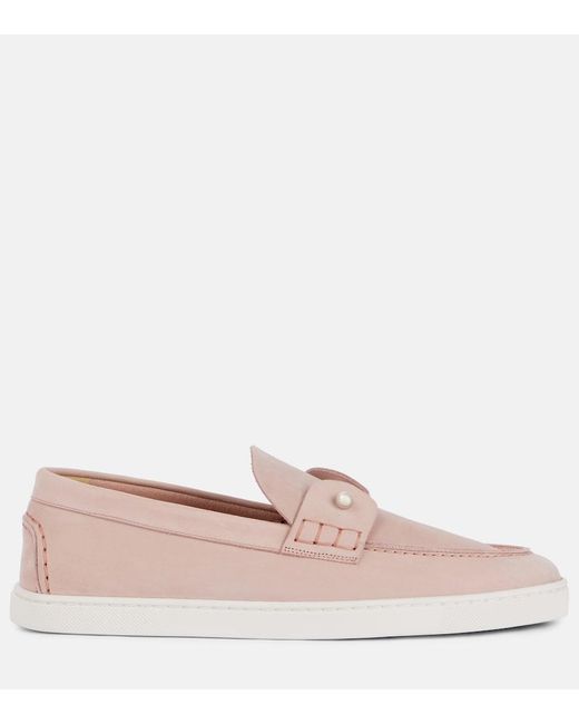 Christian Louboutin Pink Chambeliboat Leather Loafers