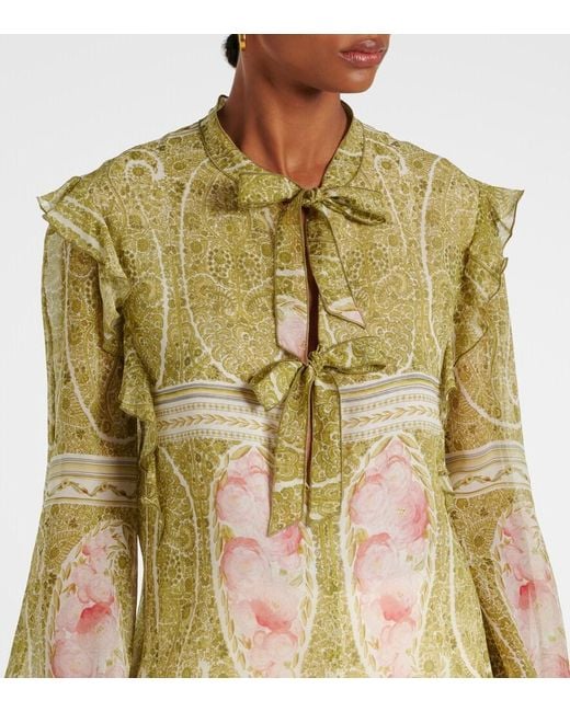 Giambattista Valli Metallic Printed Silk Georgette Blouse