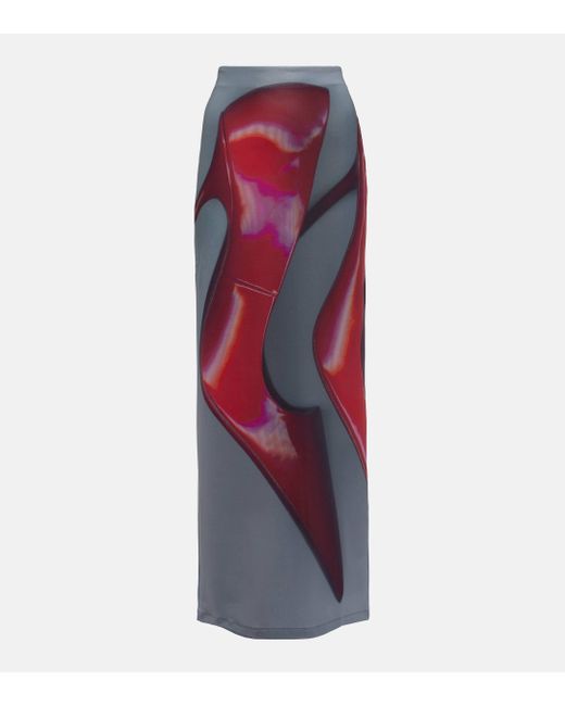 Jupe longue Emay imprimee Acne en coloris Red
