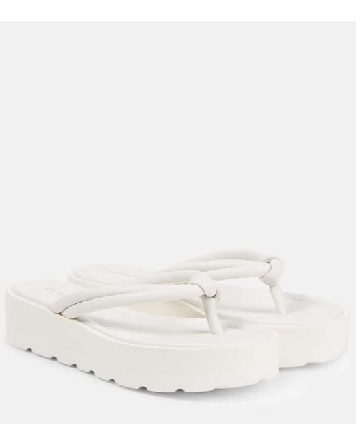Gianvito Rossi White Leather Thong Sandal