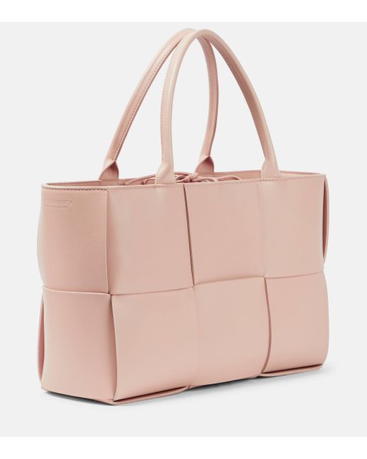 Bottega Veneta Pink Arco Medium Leather Tote Bag