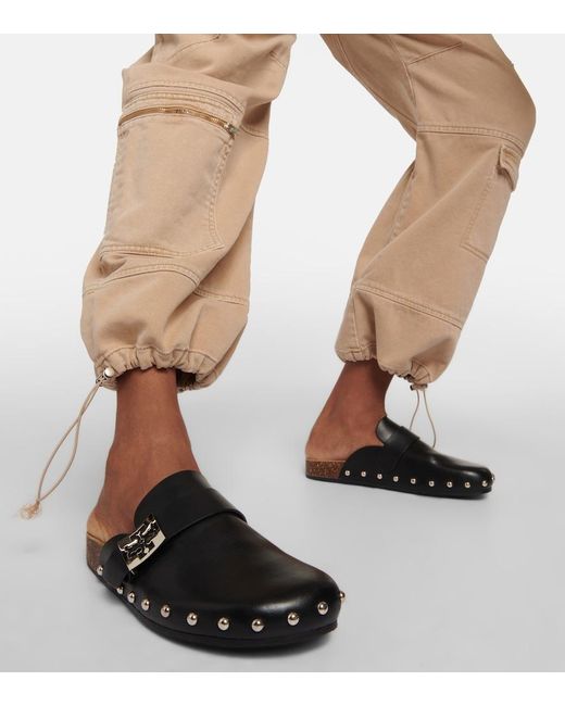 Tory Burch Black Mellow Studded Mule